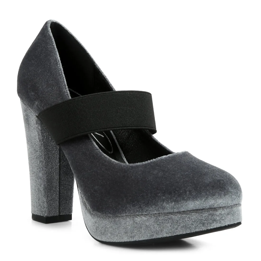 High Block Heel Mary Jane Pumps