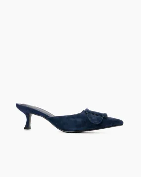 Pointed Toe Slides Low Heels Mule Kitten Heel Sandals